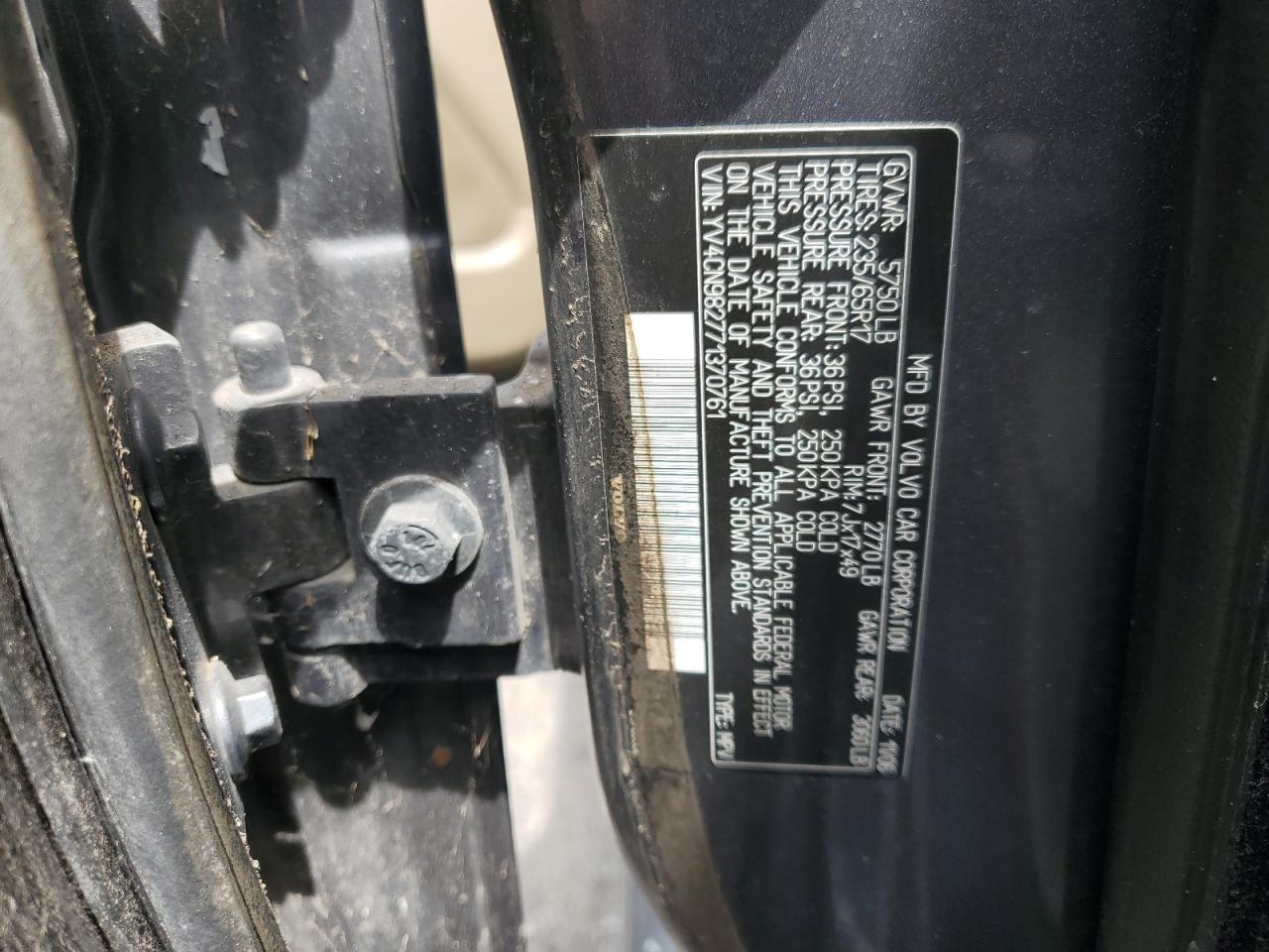 2007 Volvo Xc90 3.2 Copart, lot number: 56785975, vin: YV4CN982771370761. Thumbnail 13