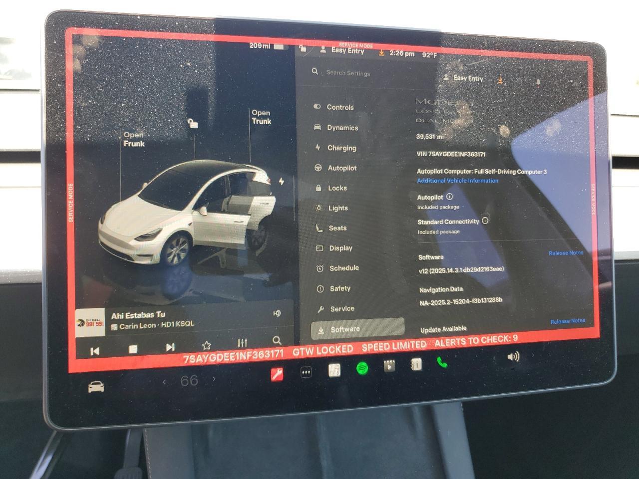 2022 Tesla Model Y Copart, lot number: 59139925, vin: 7SAYGDEE1NF363171. Thumbnail 9