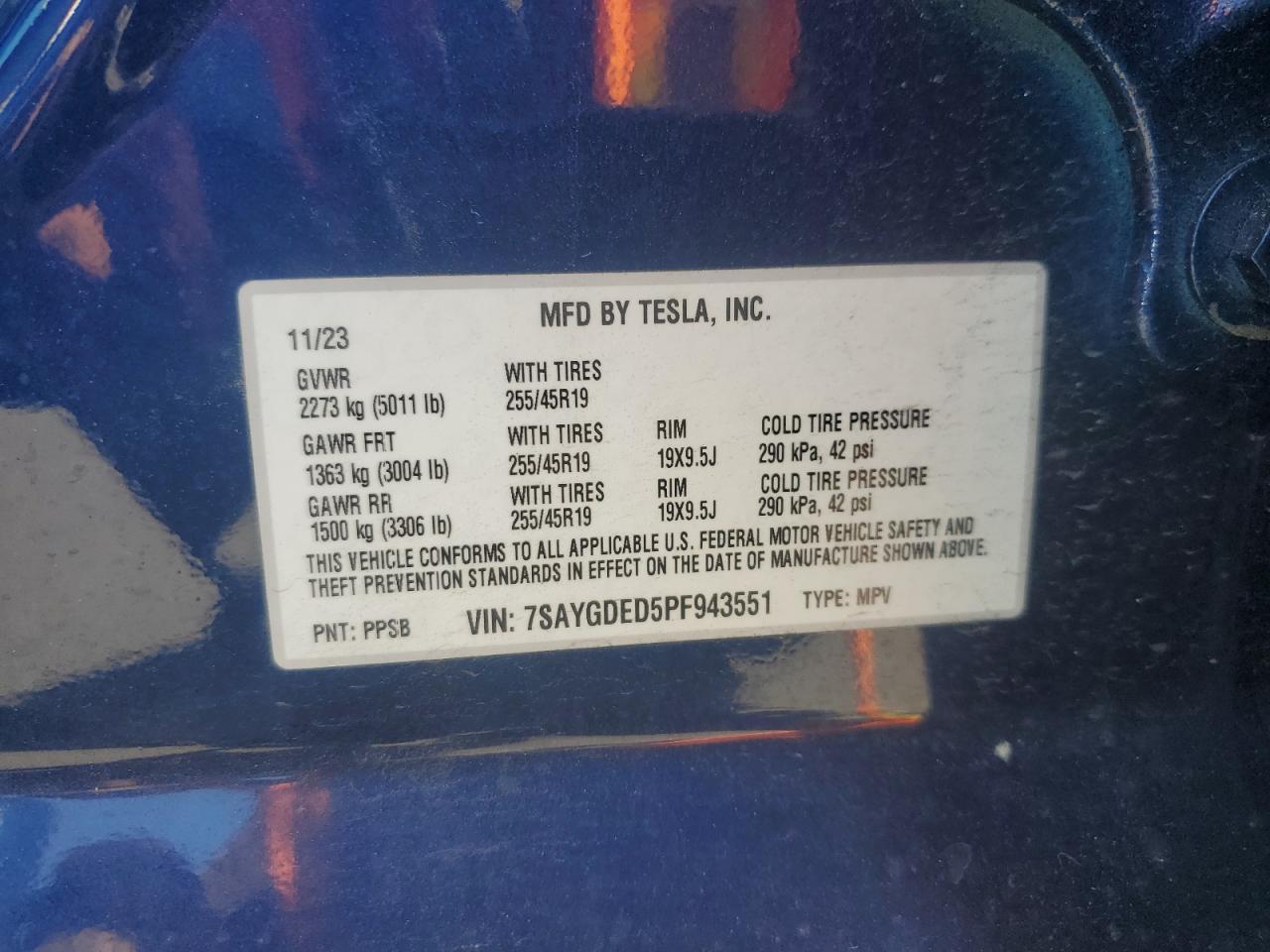 2023 Tesla Model Y Copart, lot number: 56231405, vin: 7SAYGDED5PF943551. Thumbnail 12
