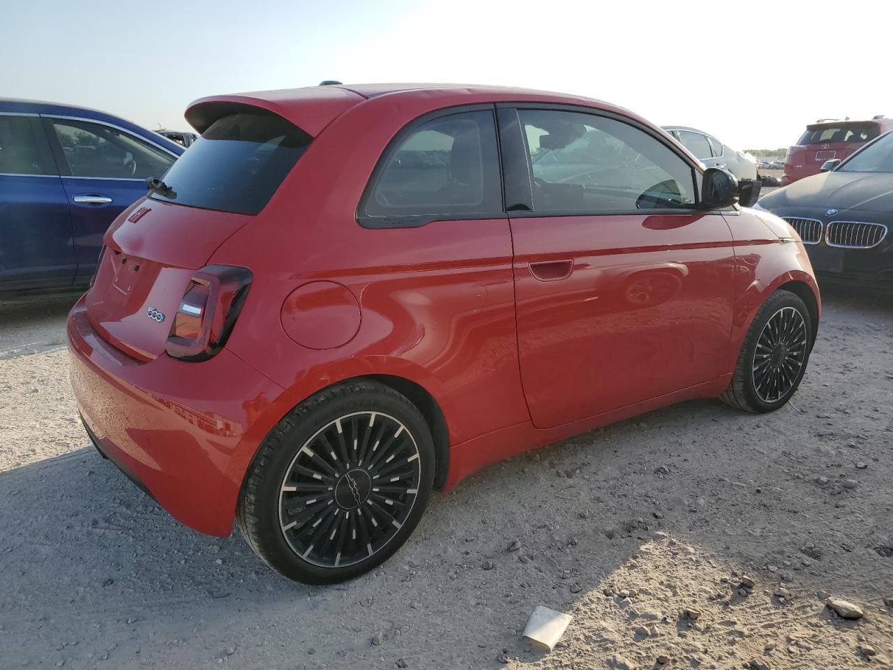 2024 Fiat 500 E Red Copart, lot number: 56217865, vin: ZFAFFAA43RX204819. Thumbnail 3