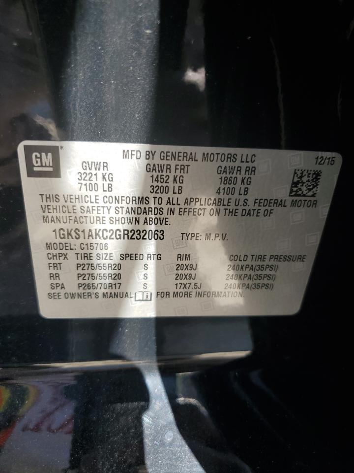 2016 GMC Yukon Sle Copart, lot number: 56587065, vin: 1GKS1AKC2GR232063. Thumbnail 13