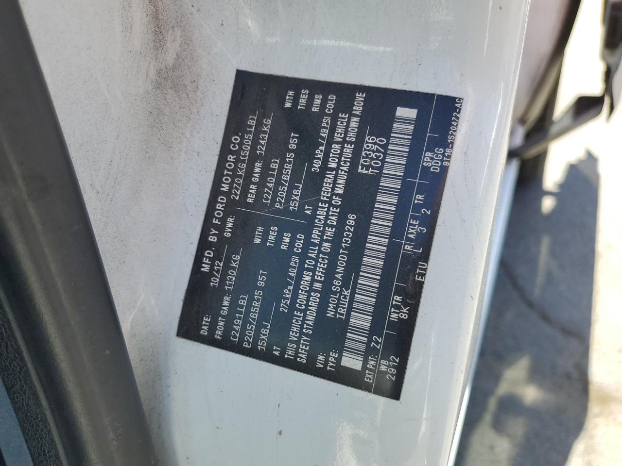 2013 Ford Transit Connect Xl Copart, lot number: 55315475, vin: NM0LS6AN0DT133296. Thumbnail 13