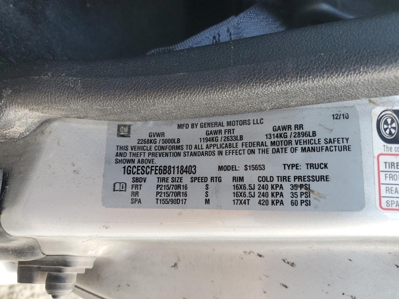 2011 Chevrolet Colorado Lt Copart, lot number: 56151925, vin: 1GCESCFE6B8118403. Thumbnail 12