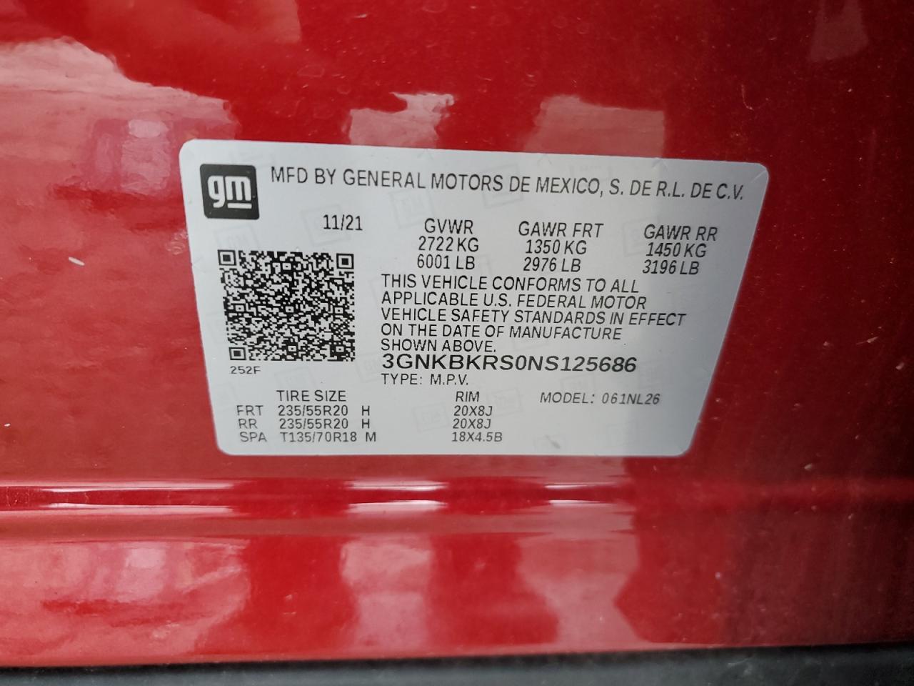 2022 Chevrolet Blazer Rs Copart, lot number: 56734415, vin: 3GNKBKRS0NS125686. Thumbnail 13
