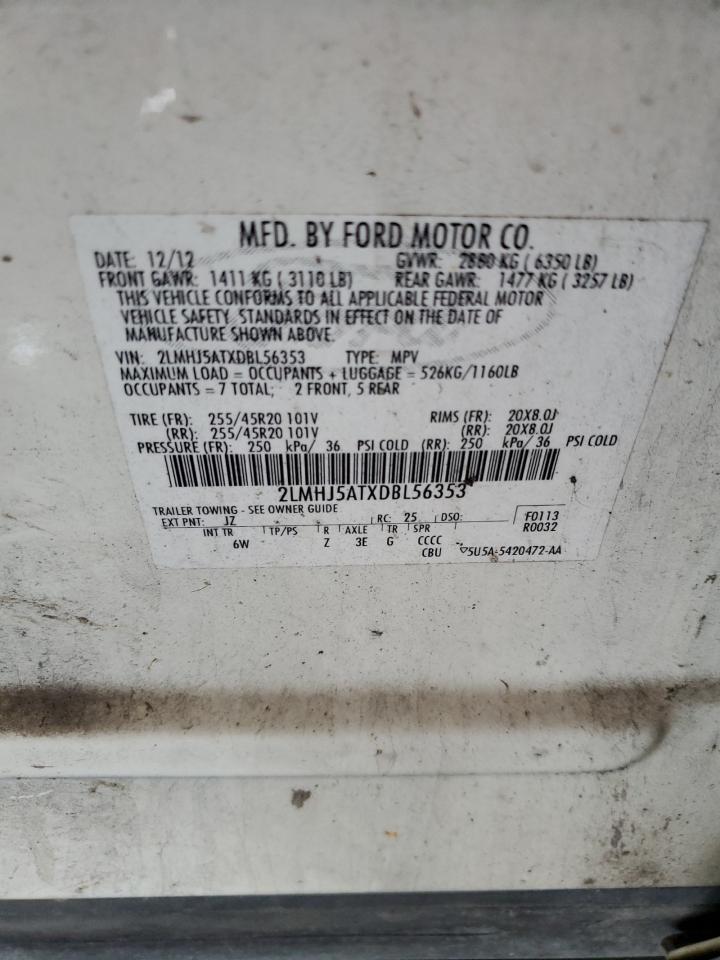 2013 Lincoln Mkt Copart, lot number: 58681505, vin: 2LMHJ5ATXDBL56353. Thumbnail 14