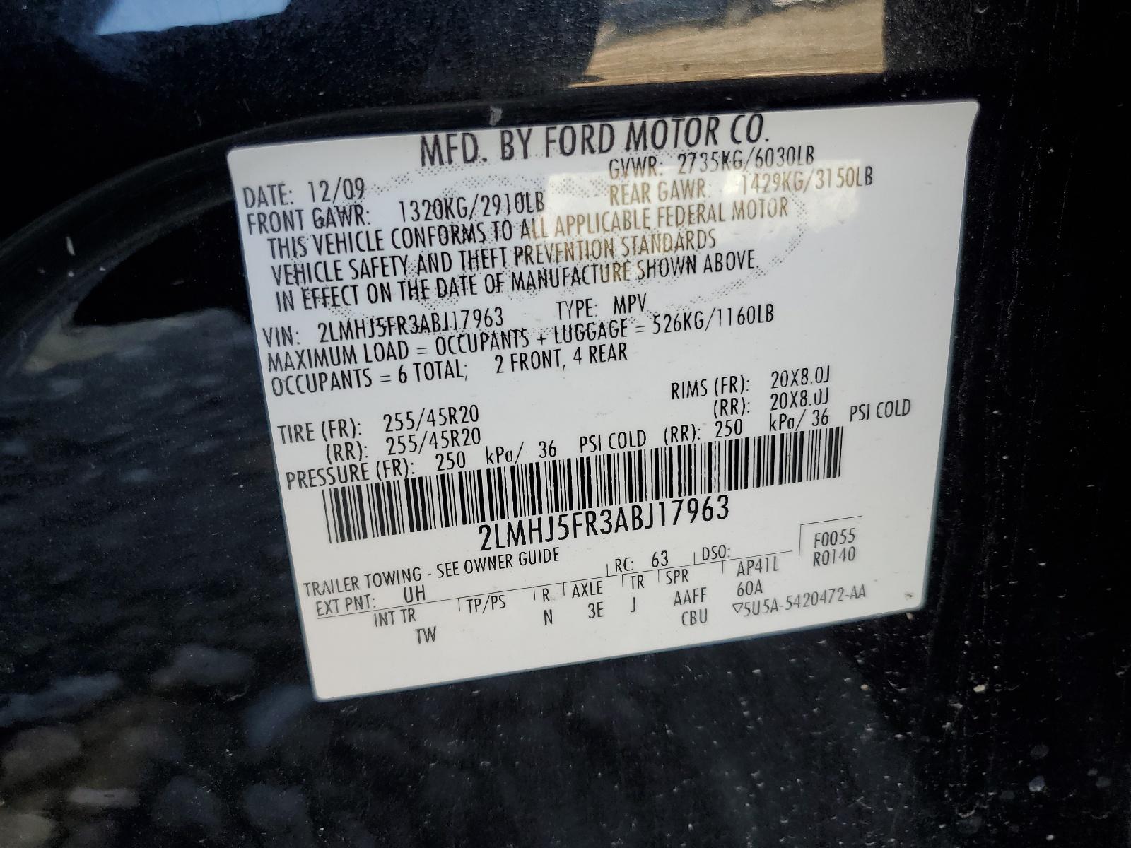 2010 Lincoln Mkt Copart, lot number: 60326334, vin: 2LMHJ5FR3ABJ17963. Thumbnail 13