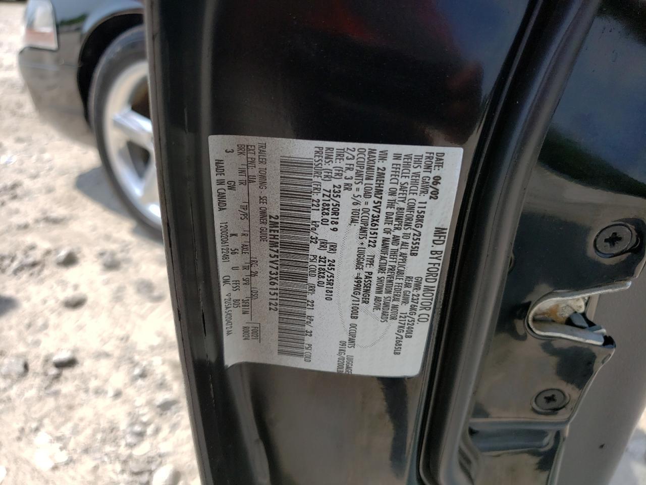 2003 MERCURY MARAUDER Copart, lot number: 60078824, vin: 2MEHM75V73X615122. Thumbnail 12