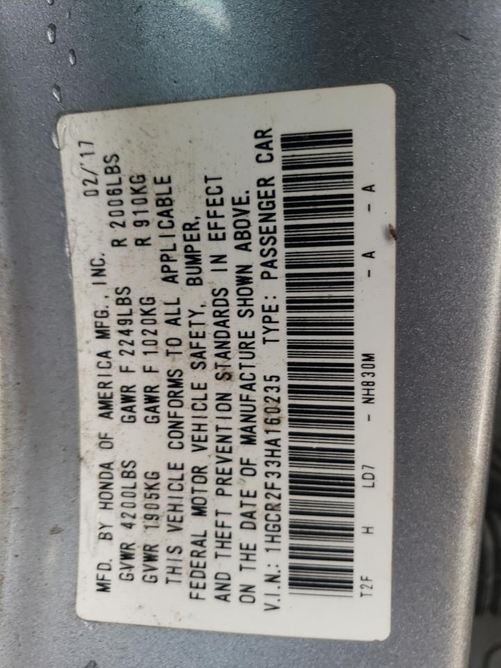 2017 HONDA ACCORD LX Copart, lot number: 40582784, vin: 1HGCR2F33HA160235. Thumbnail 12